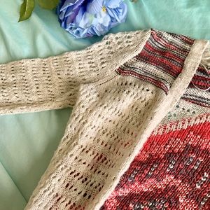 Crocheted long sweater
